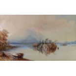 English School, 19th Century, A lakeland landscape, watercolour, 33 x 57cm.