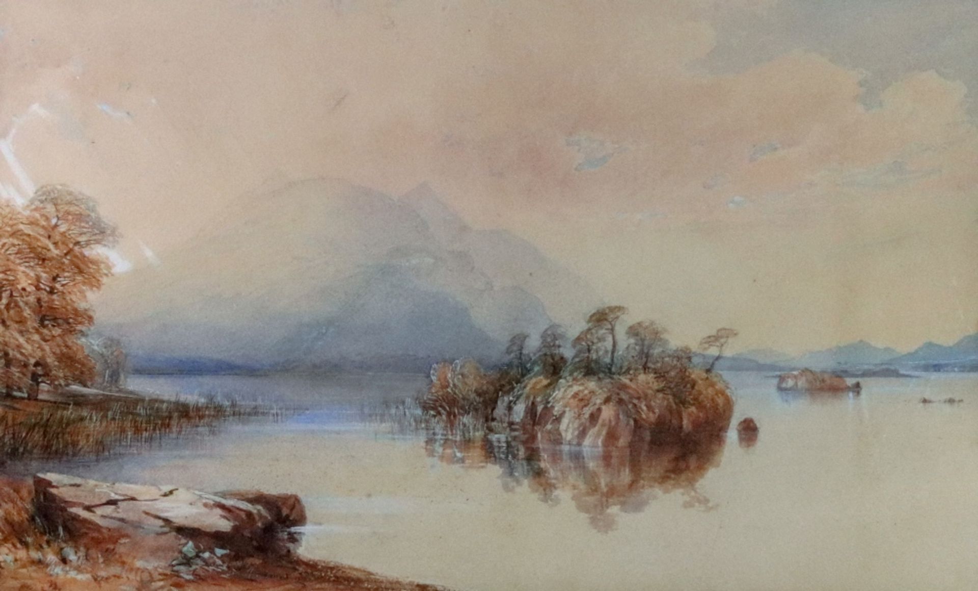 English School, 19th Century, A lakeland landscape, watercolour, 33 x 57cm.