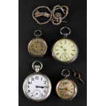 A gentleman's silver cased pocket watch,