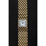 Rotary; a lady's 9ct gold bracelet watch, the square dial with Roman numerals,