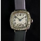 Rolex; a lady's 18ct white gold and diamond set wristwatch,