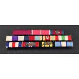 The three bars of medal ribbons with 8th Army and mention in dispatches of Field Marshall,