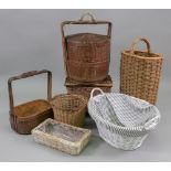 A Japanese wicker picnic basket, 53cm high,