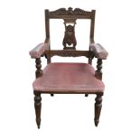 A set of six late Victorian light oak dining chairs,