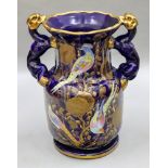 A Masons Ironstone vase, circa 1815 - 20, with twin dragon side handles,