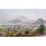 Chim (British, 20th Century), A mountainous coastal scene,