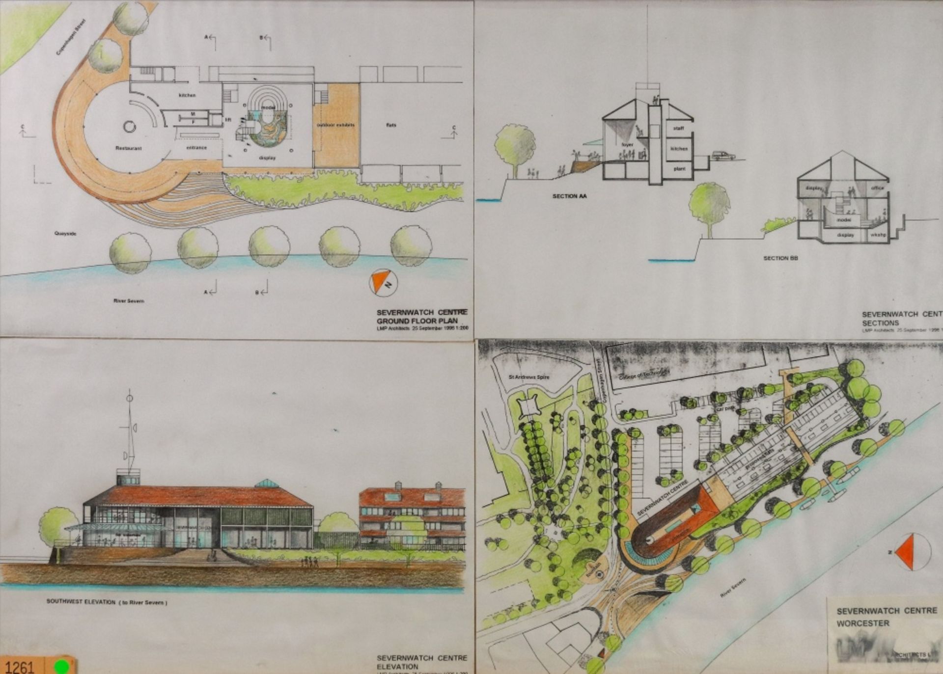 Leonard Manasseh (British, 1916-2017), An architectural study for Severnwatch Centre, Worcester,