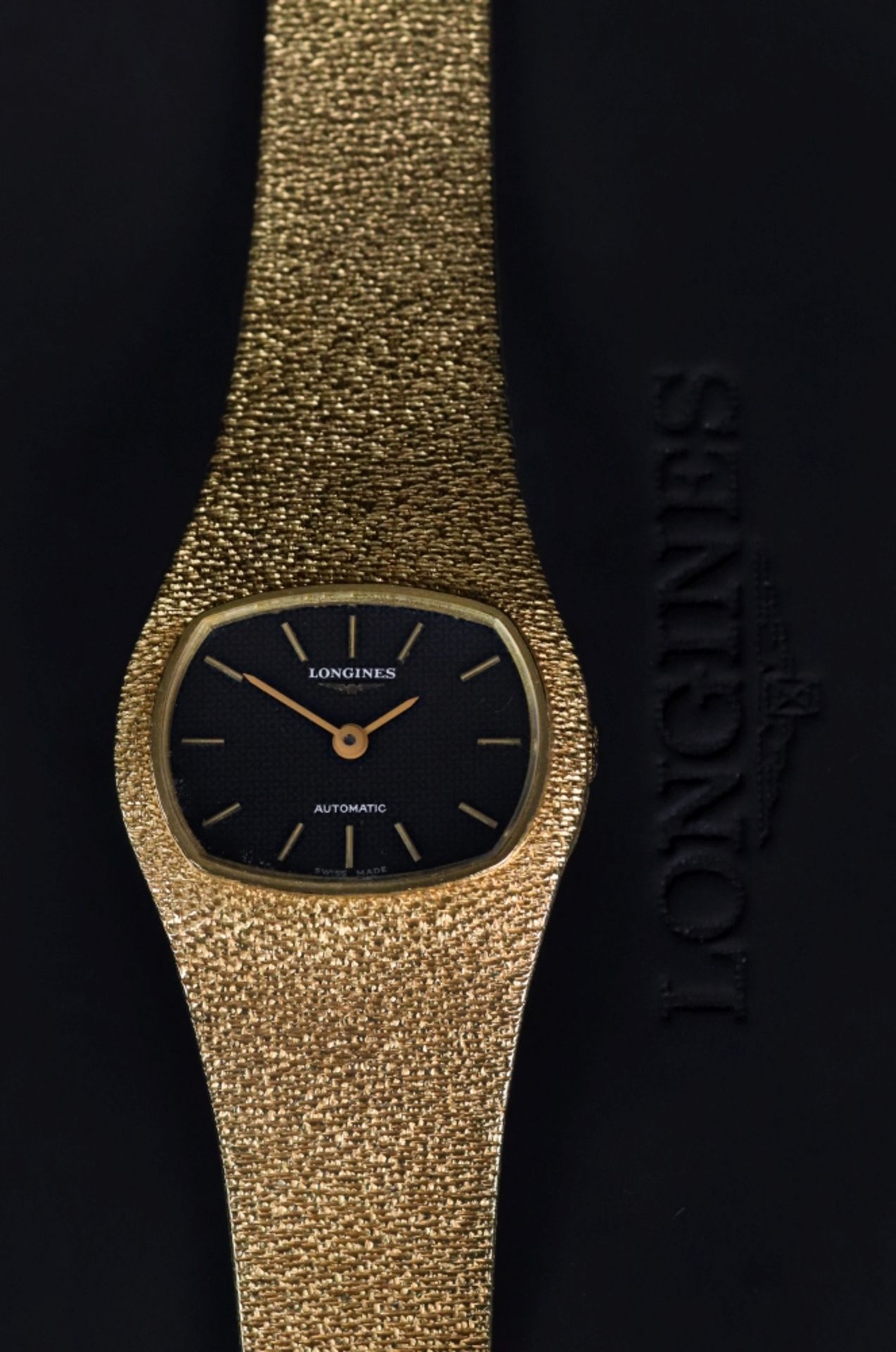 Longines; Automatic, a lady's 18ct gold wristwatch, - Image 6 of 6