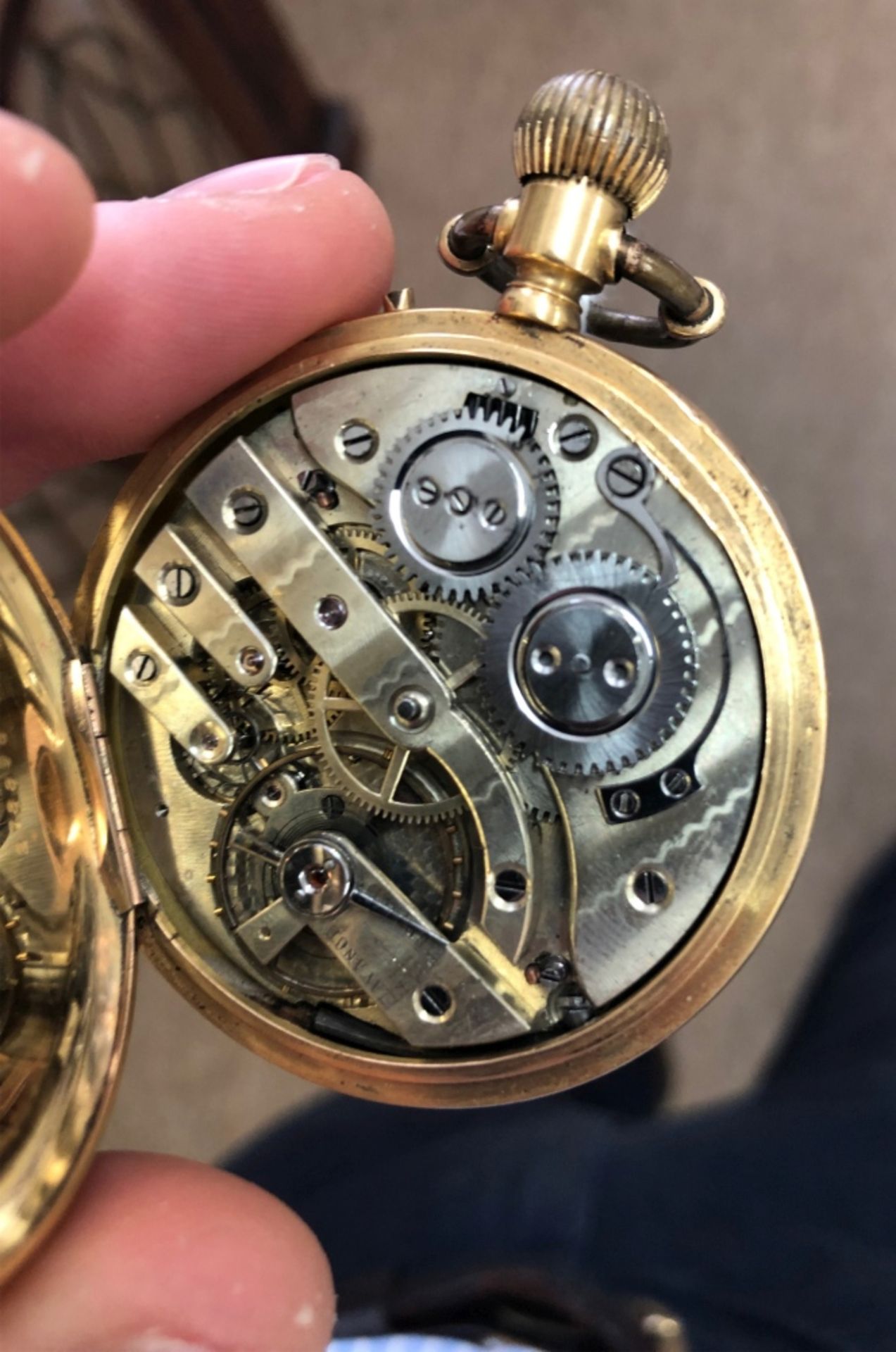A French 18ct gold hunter keyless wind pocket watch, - Image 10 of 10