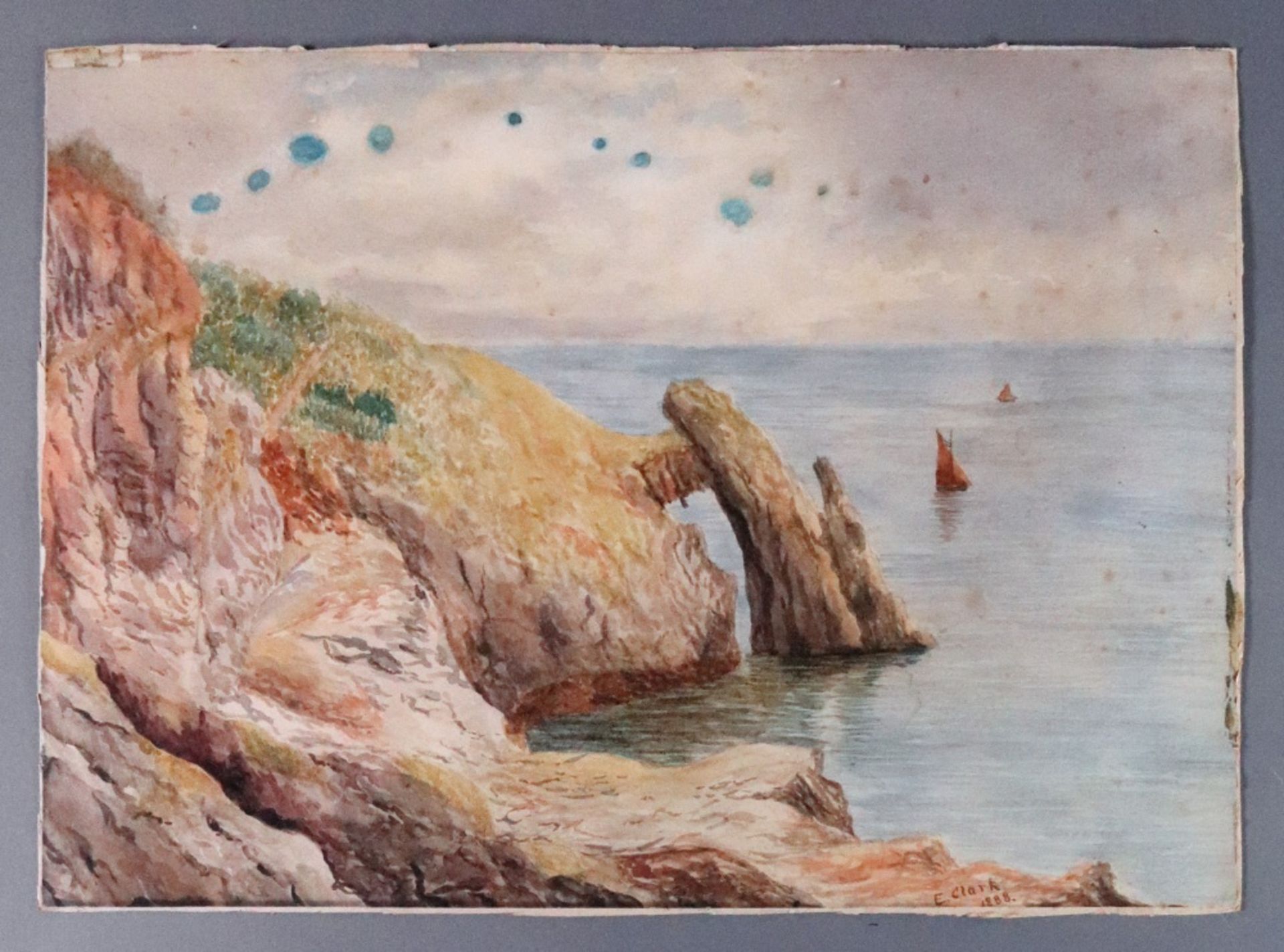 E Clark (British, 19th Century), A coastal landscape, signed and dated 'E Clark 1888' (lower right), - Image 2 of 62