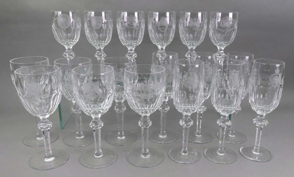 A suite of Waterford cut table glass, thirty pieces, in four graduated sizes,