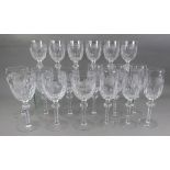 A suite of Waterford cut table glass, thirty pieces, in four graduated sizes,