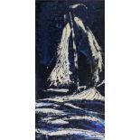 English School, 20th Century, Sailing, oil on board, 59 x 29cm.