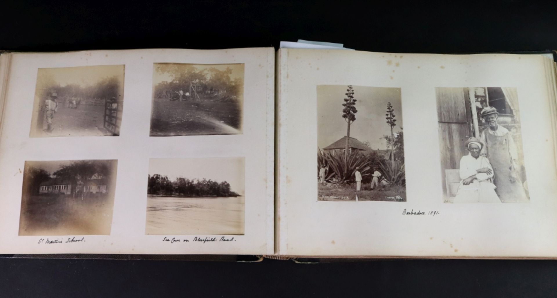 A Victorian gilt tooled leather bound photograph album including albumen and other photographs; - Image 3 of 7