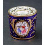 A small Coalport drum shaped inkwell, circa 1820,