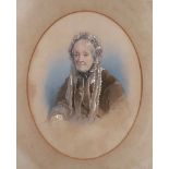 English School, 19th Century, A portrait of an elderly lady,