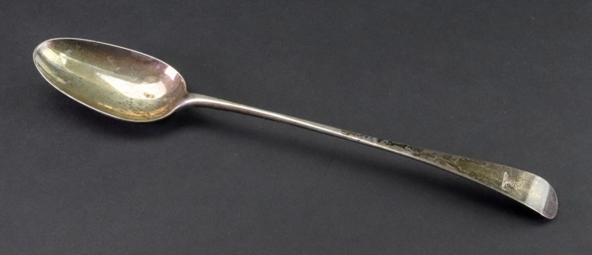 A George III silver Old English pattern basting spoon, Thomas and William Chawner, circa 1770, 3ozs,