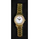 Arpas; a lady's 18ct gold wristwatch, with a white enamelled dial, a quartz movement,