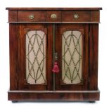 An early 19th century rosewood chiffonier, with two frieze drawers,