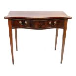 A reproduction George III style mahogany side table of serpentine outline, with frieze drawer,