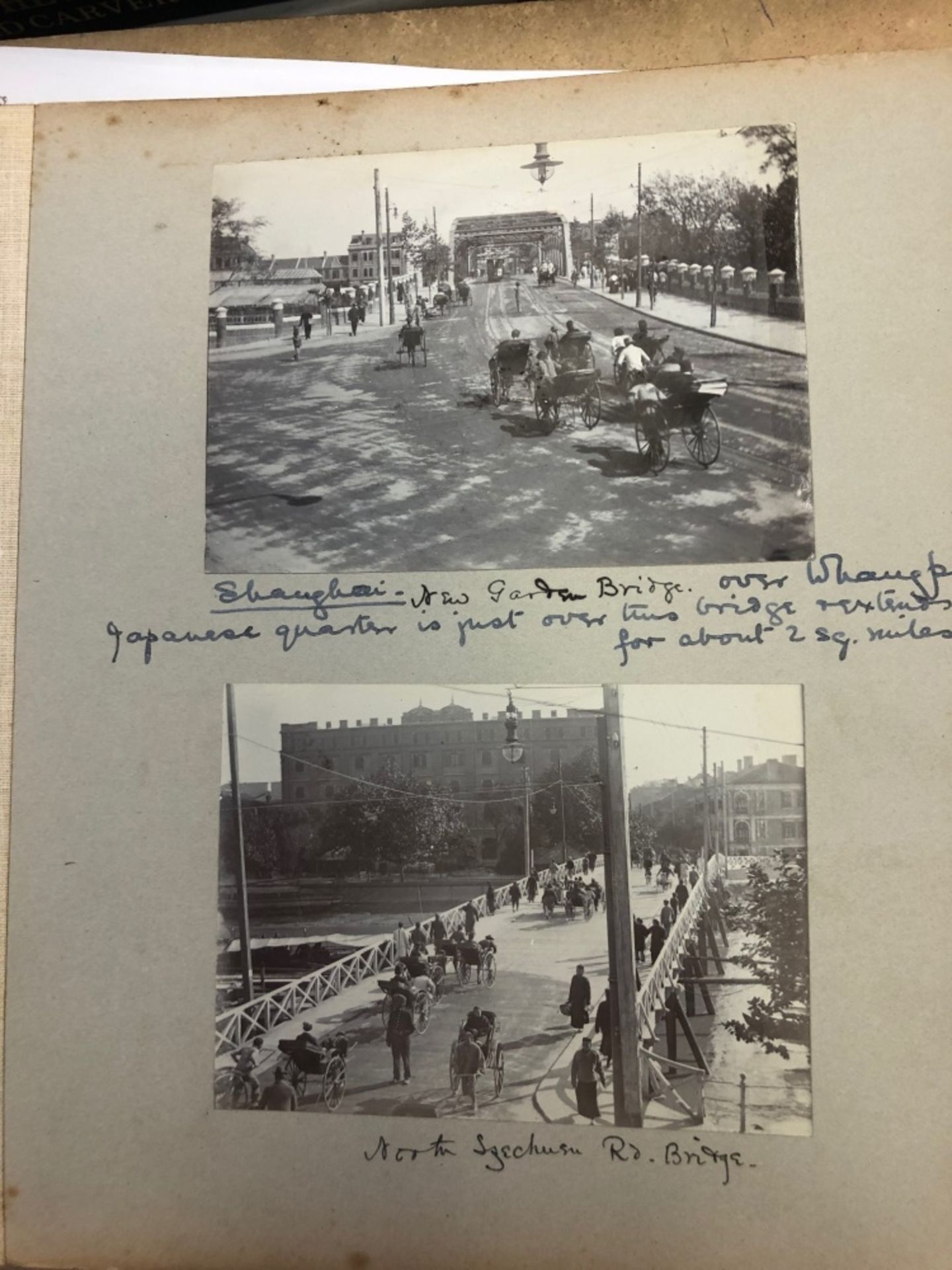 Shanghai: a green cloth photograph album circa 1918, of views in Shanghai including the river, - Image 14 of 43