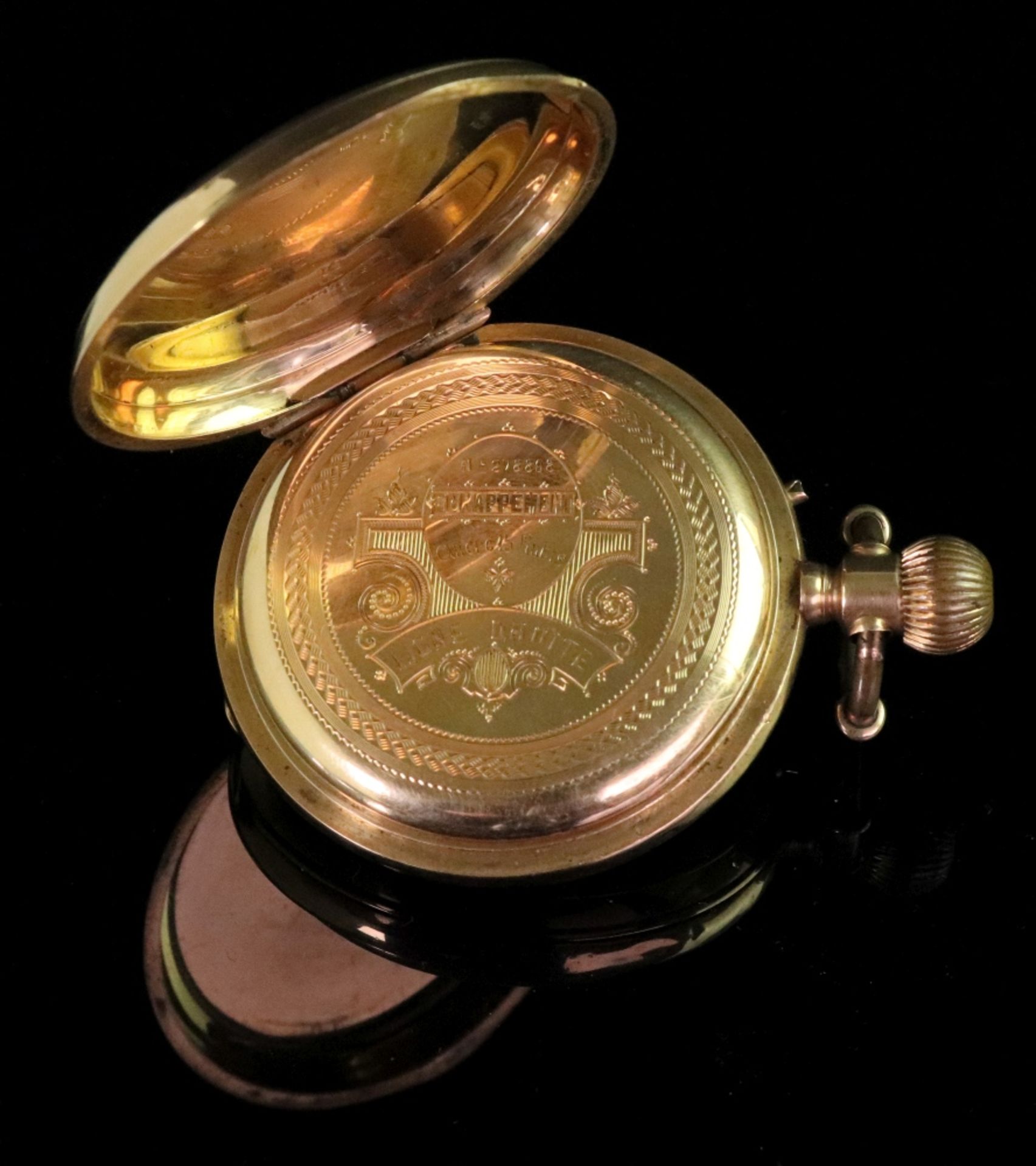 A French 18ct gold hunter keyless wind pocket watch, - Image 4 of 10