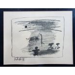 After Pablo Picasso (Spanish 1881-1973), A Los Toros, Jaime Sabartes, lithograph, 23cm x 30cm.