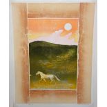 Michael Rothenstein (British, 1908-1993), White Horse Sunset, colour woodcut, signed, 68/150, 65.