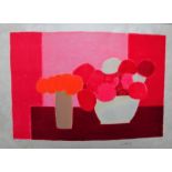 Bernard Cathelin (French, 1919-2004), Still life in pink colour lithograph,