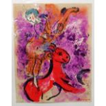 Marc Chagall (French, 1887-1985) Woman circus rider on a red horse,
