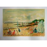 Jean-Claude Picot (French 1934-), La Plage, colour lithograph, signed, 229/250, 38cm x 58cm.