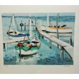 Georges Palmeira (French b.1922), Marina, colour lithograph, signed, 229/250, 34cm x 45.5cm.