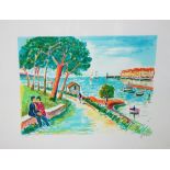 Jean-Claude Picot (French 1934-), Le Lavandou, colour lithograph, signed, 48/250, 37.5cm x 51.5cm.