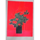 Bernard Cathelin (French, 1919-2004), Still life in red colour lithograph signed, 84/125 60.