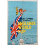 FOOTBALL WORLD CUP, 1966 POSTER: Daily Express souvenir of England's World Cup, colour lithograph,