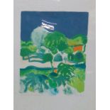 Roger Muhl (French b.1929), Paysage, colour lithograph, signed, 34cm x 27cm.