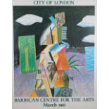 DAVID HOCKNEY EXHIBITION POSTERS: a group of four, includes, City of London Barbican Centre, 1982,