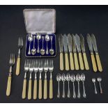 A cased set of six silver gadroon edge t