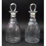 A pair of George III glass maul shape de