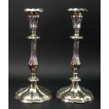 A pair of Victorian electroplate candles