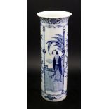 A Chinese blue and white sleeve vase, la