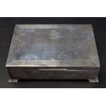 An Art Deco style silver cigar box, Hard