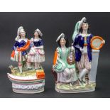 Two Staffordshire pottery highland figur