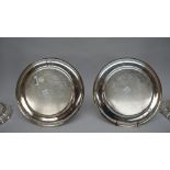 Plated wares, comprising; six circular plates, decorated with gadrooned rims, diameter 24.