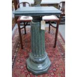 An Italian green vein marble stand, 19th century with a rectangular top, fluted,