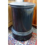 An ebonised wooden pedestal, early 20th century,