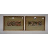 Two stevenographs, 'The Death of Nelson' and 'Wellington and Blucher', both framed,