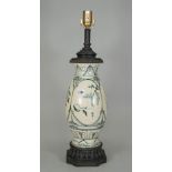 A modern pottery table lamp decorated in the Chinese taste, 50cm high,