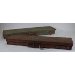 George Gibbs, a leather and canvas gun case, 76cm wide and another by Brady, 83cm wide, (2).