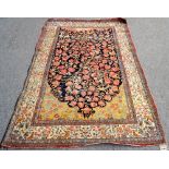 A Kashan tree of life prayer rug, Persian,